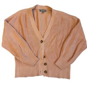 Marled by Reunited Peach, V-Neck, Knit Cardigan- L
